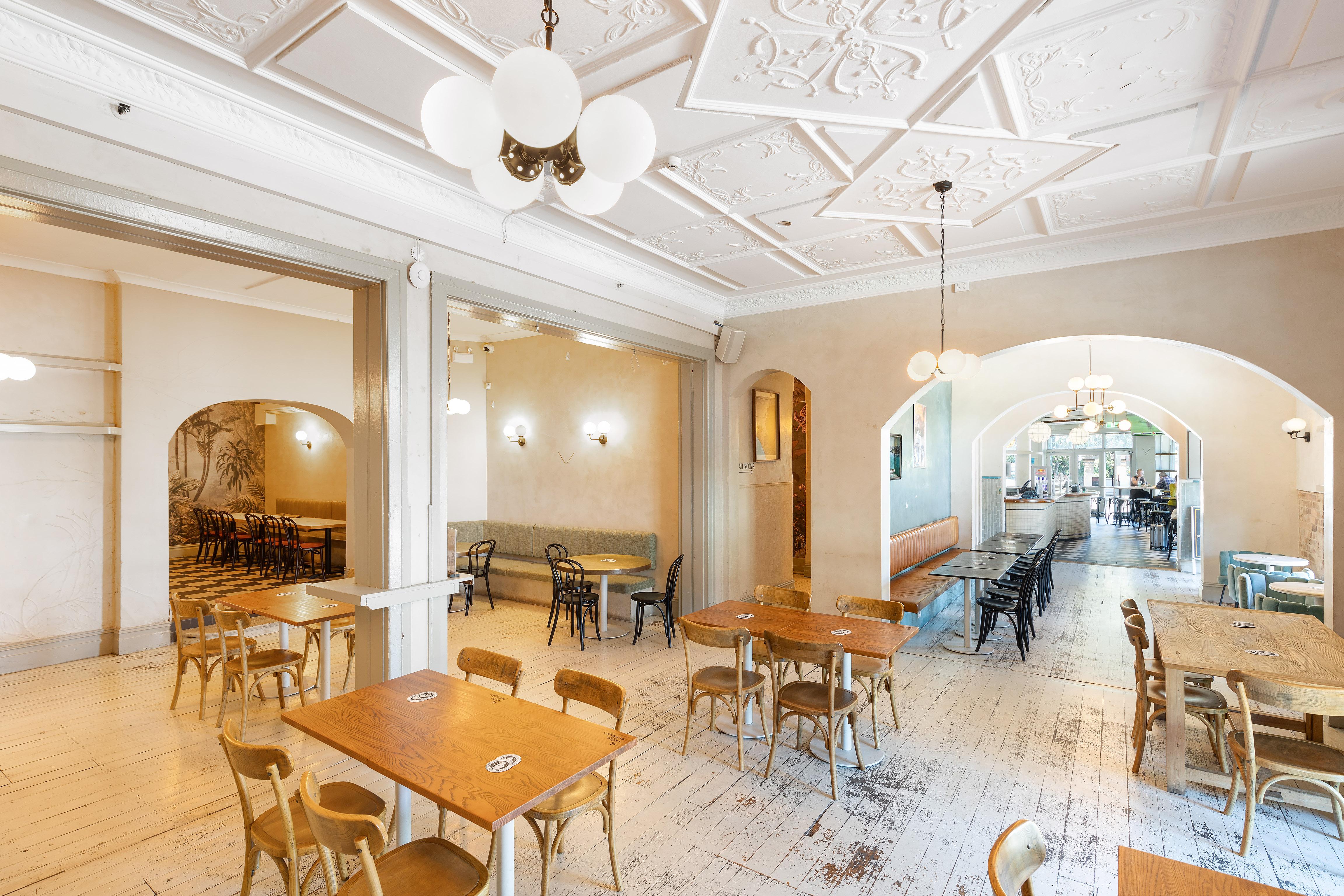Internal restaurant dining area of Captain Cook Hotel - Paddington, Sydney.