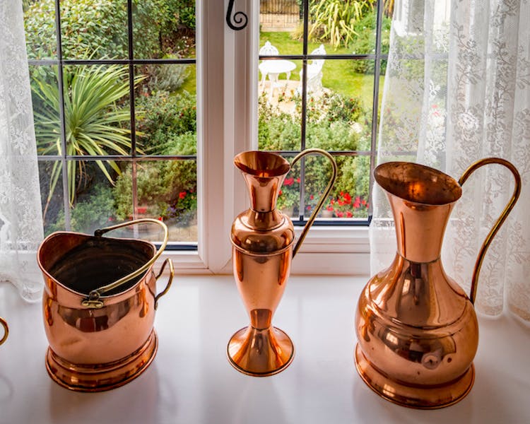 Haven Hall Hotel Bedroom 4 copper pots and view