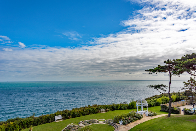 Haven Hall Hotel Penthouse view of gazebo & sea