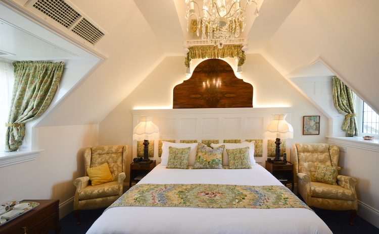 Haven Hall Hotel Bedroom 7 Bed, mood lighting & headboard