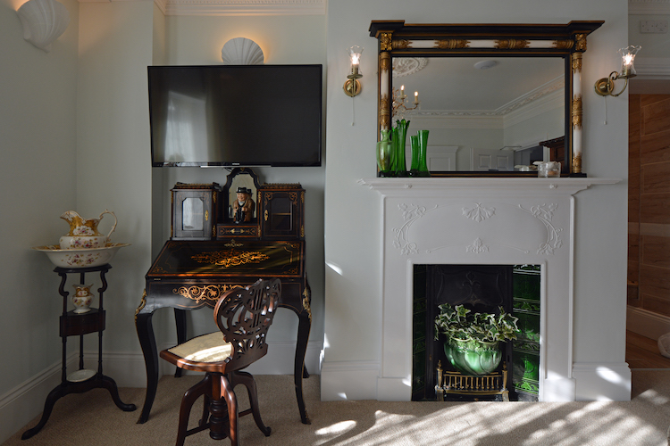 Haven Hall Hotel Bedroom 2 Fireplace & Desk