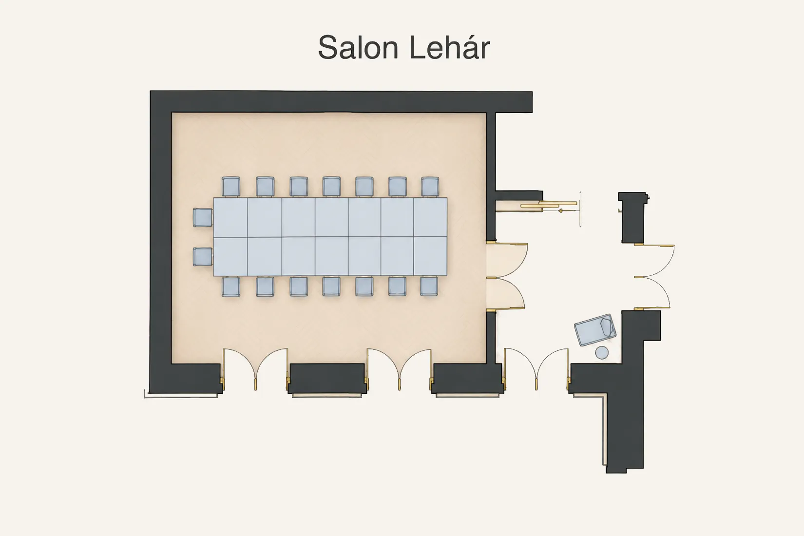 Skizze Hotel Ambassador Wien Vienna Konferenz Conference Meeting Salon Lehár
