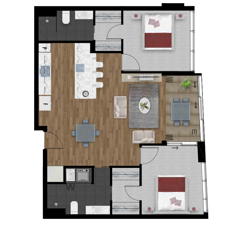 2-bedroom city view 81m2