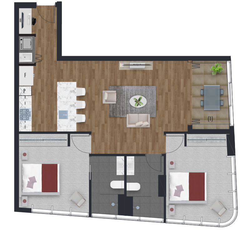 2-bedroom city view 81m2