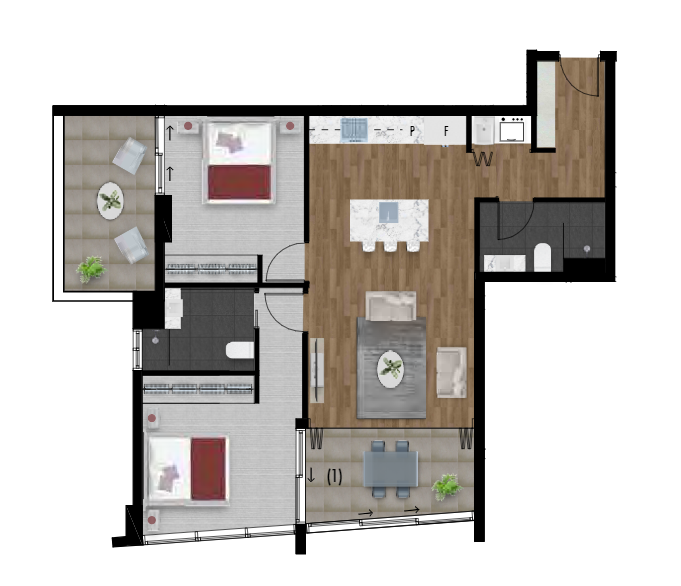 2 bedroom urban 85m2