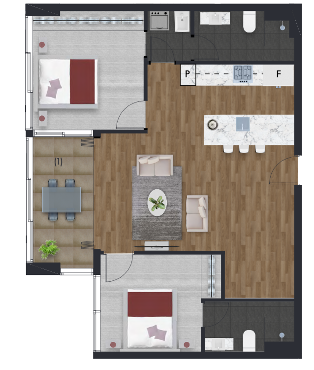 2 bedroom urban 78m2