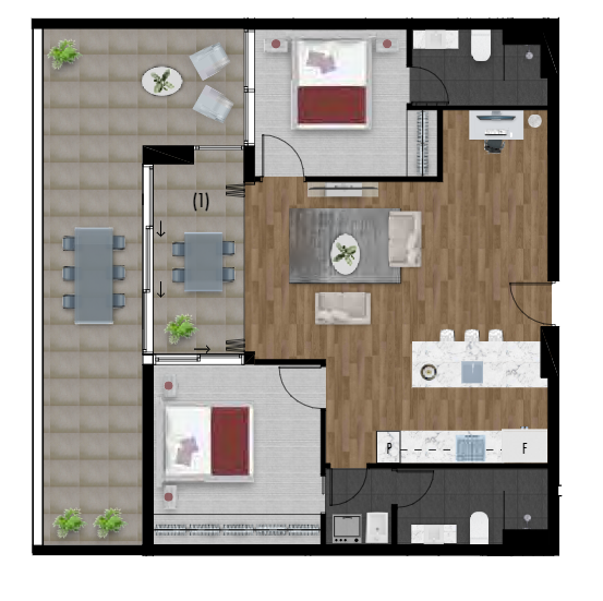 2 bedroom urban 106m2