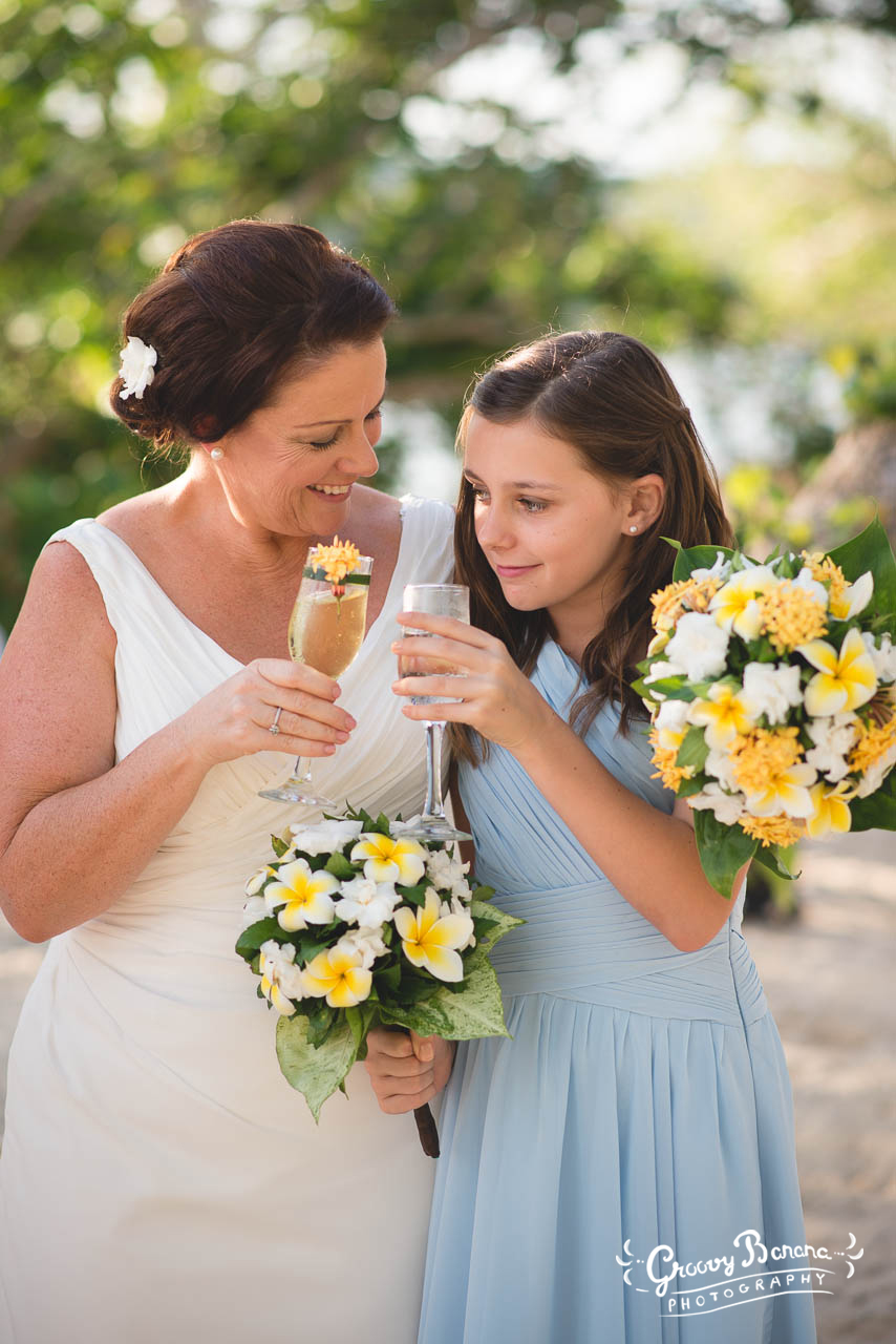 Bride and Flowergirl bouquet #erakorbeachweddings #weddingceremonyonthebeachsouthpacific #Vanuatutropicalbeachweddings