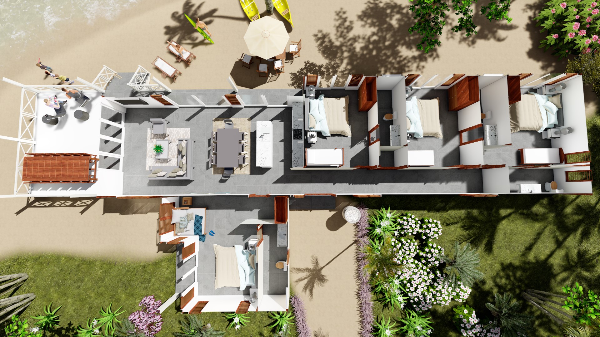 erakor island resort #erakorislandresort 3 brm villa interior layout plan #tropicalislandholiday #Vanuatuaccommodation