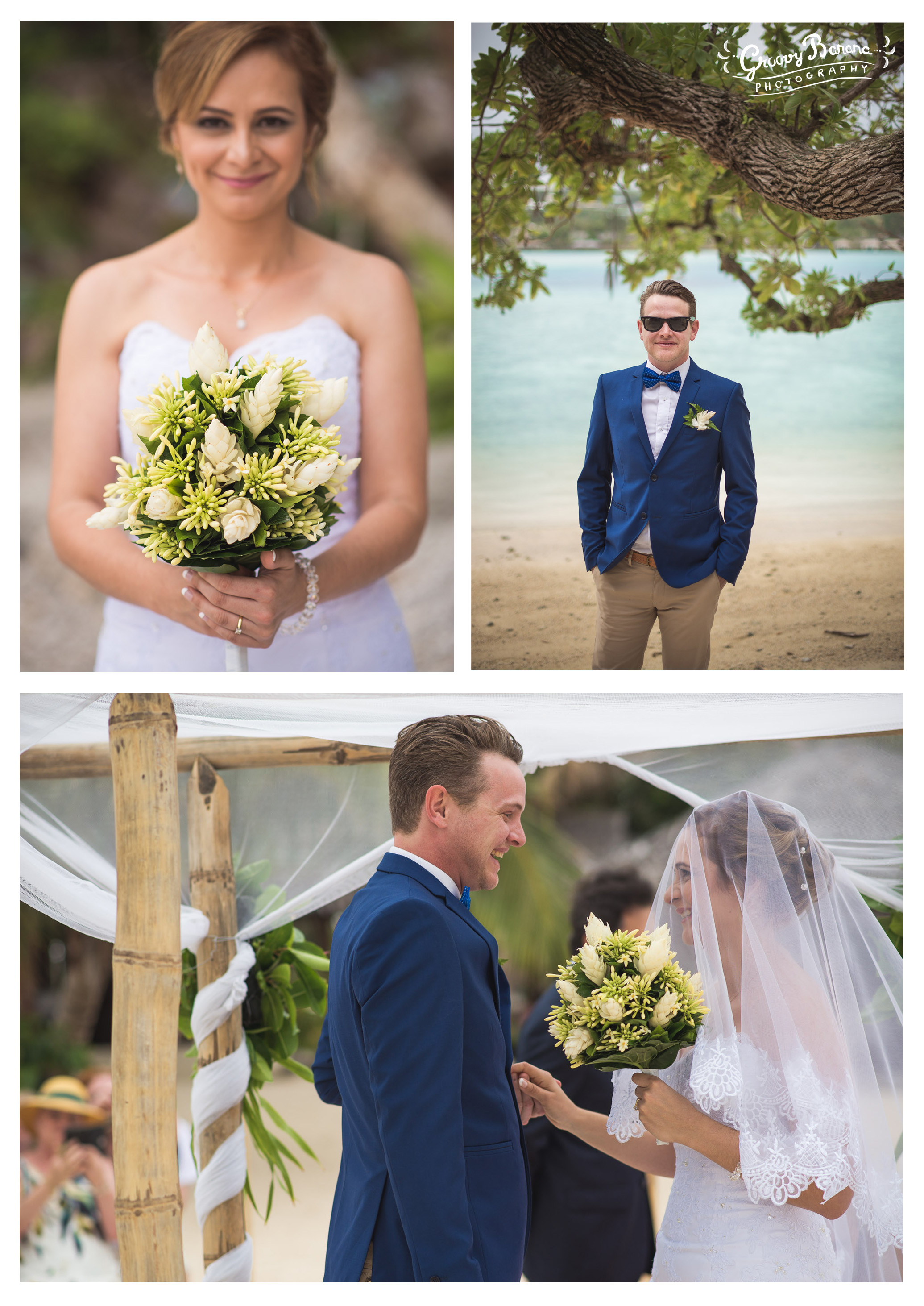Sunset Beach Wedding Ceremony #erakorbeachweddings #weddingceremonyonthebeach #tropicalbridalbouquet