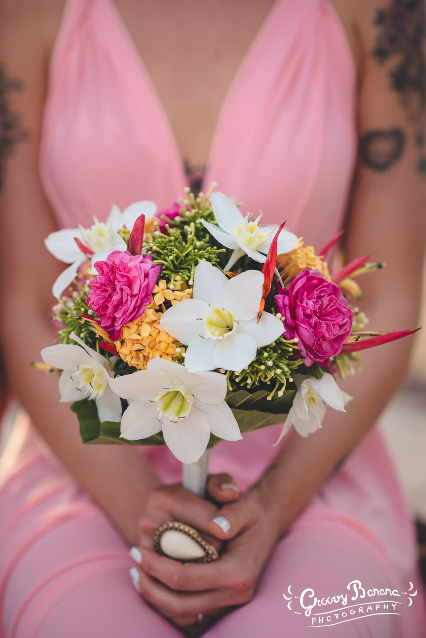 Bridesmaid Bouquet #erakorbeachweddings #weddingceremonyonthebeachsouthpacific #Vanuatutropicalbeachweddings
