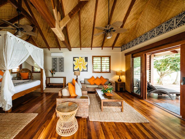 erakor island resort deluxe honeymoon pool villa lounge #erakorislandresort #tropicalislandholiday #Vanuatuaccommodation