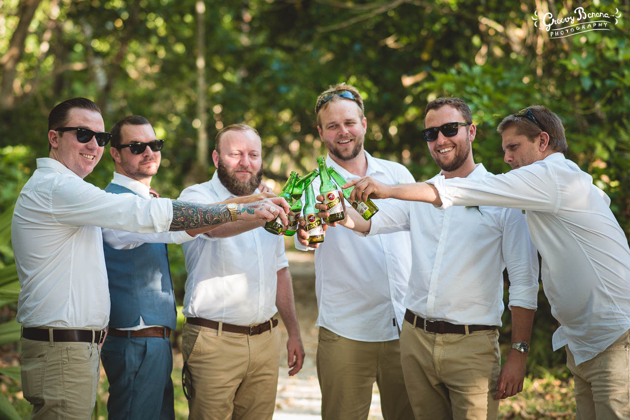 Having a cold Tusker after the wedding ceremony #erakorweddings