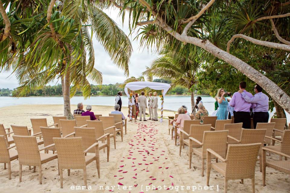 Coconut Beach Wedding Ceremony with Rattan Chairs#erakorbeachweddings #weddingceremonyonthebeachsouthpacific #vanuatuislandw