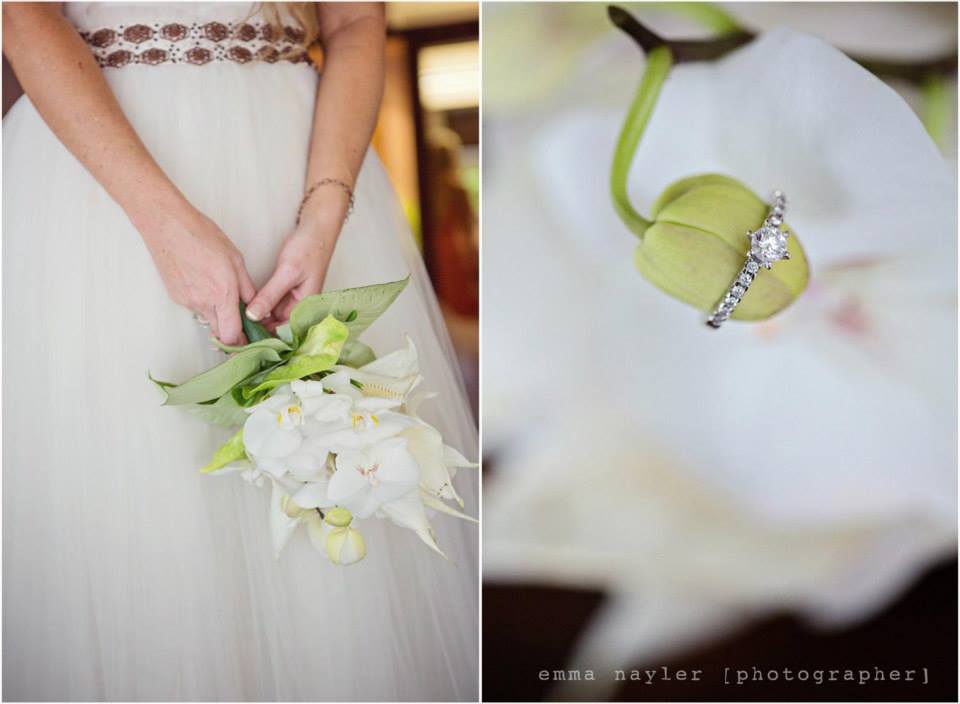 Bridal Bouquet and Wedding Band #erakorbeachweddings #weddingceremonyonthebeach #tropicalbridalbouquet