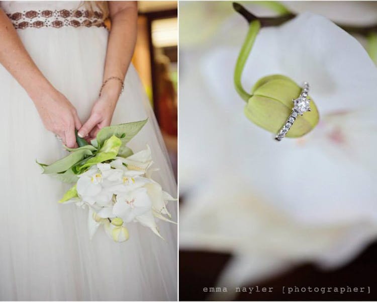 Bridal Bouquet and Wedding Band #erakorbeachweddings #weddingceremonyonthebeach #tropicalbridalbouquet