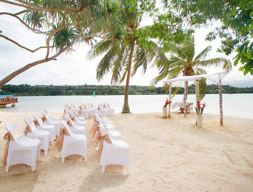 Coconut Beach Gorgeous Wedding Ceremony #erakorbeachweddings #weddingceremonyonthebeachsouthpacific #Vanuatutropicalbeach