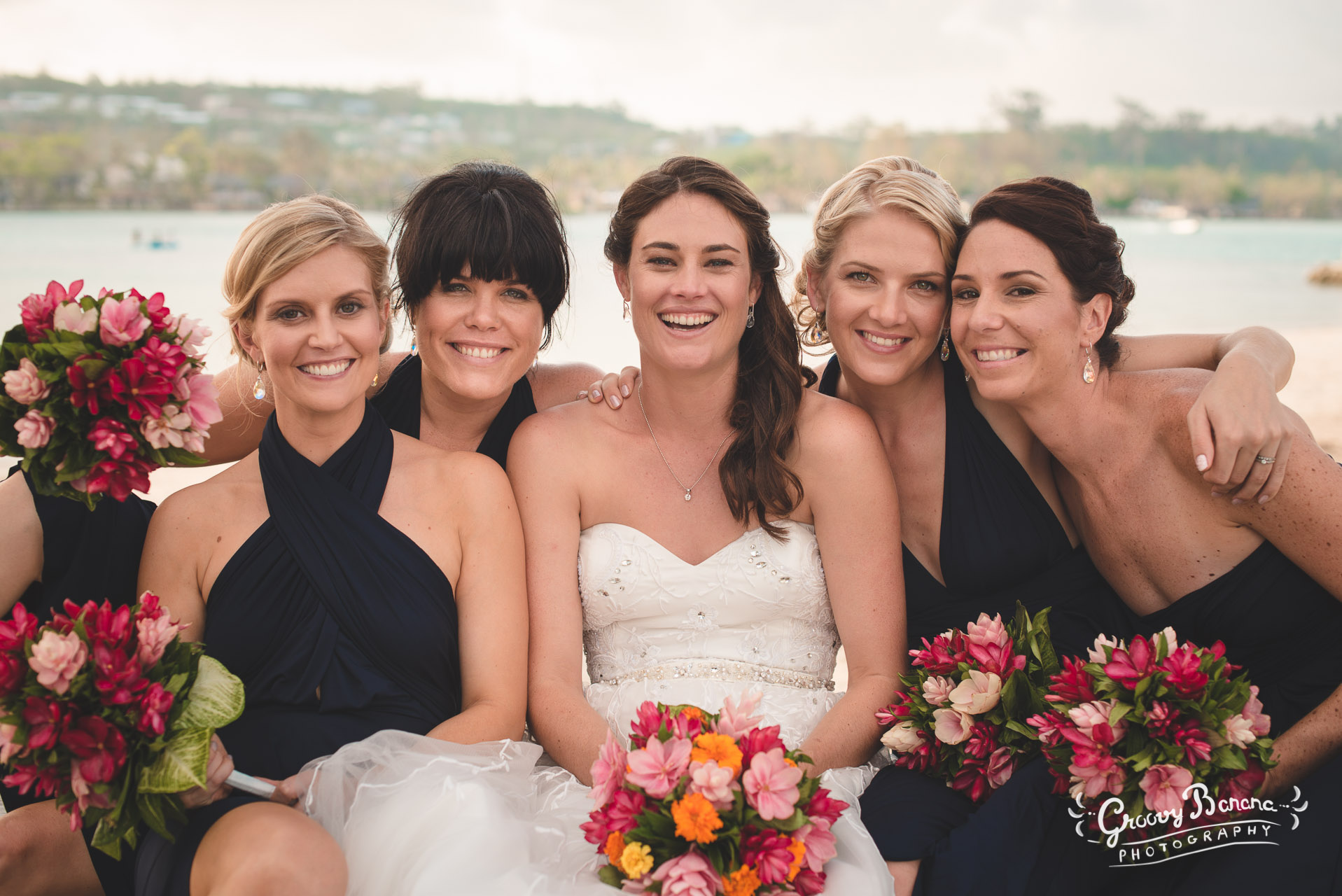 Beautiful bride & bridesmaid bouquets #erakorbeachweddings #weddingceremonyonthebeach #bridalbouquet #vanuatuislandweddings