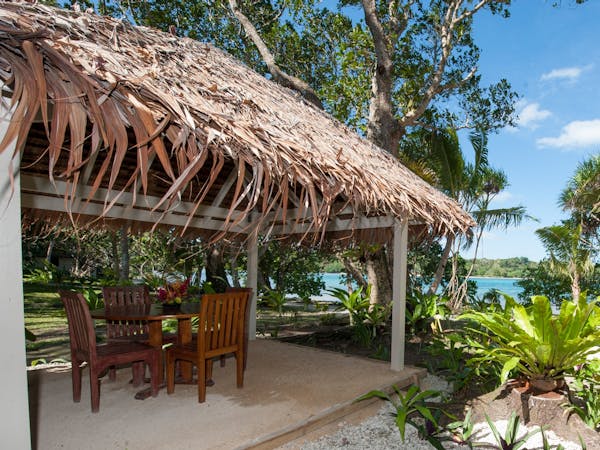 Garden Rooms - Nakamal sitting area where you can enjoy the water views erakor island resort & spa