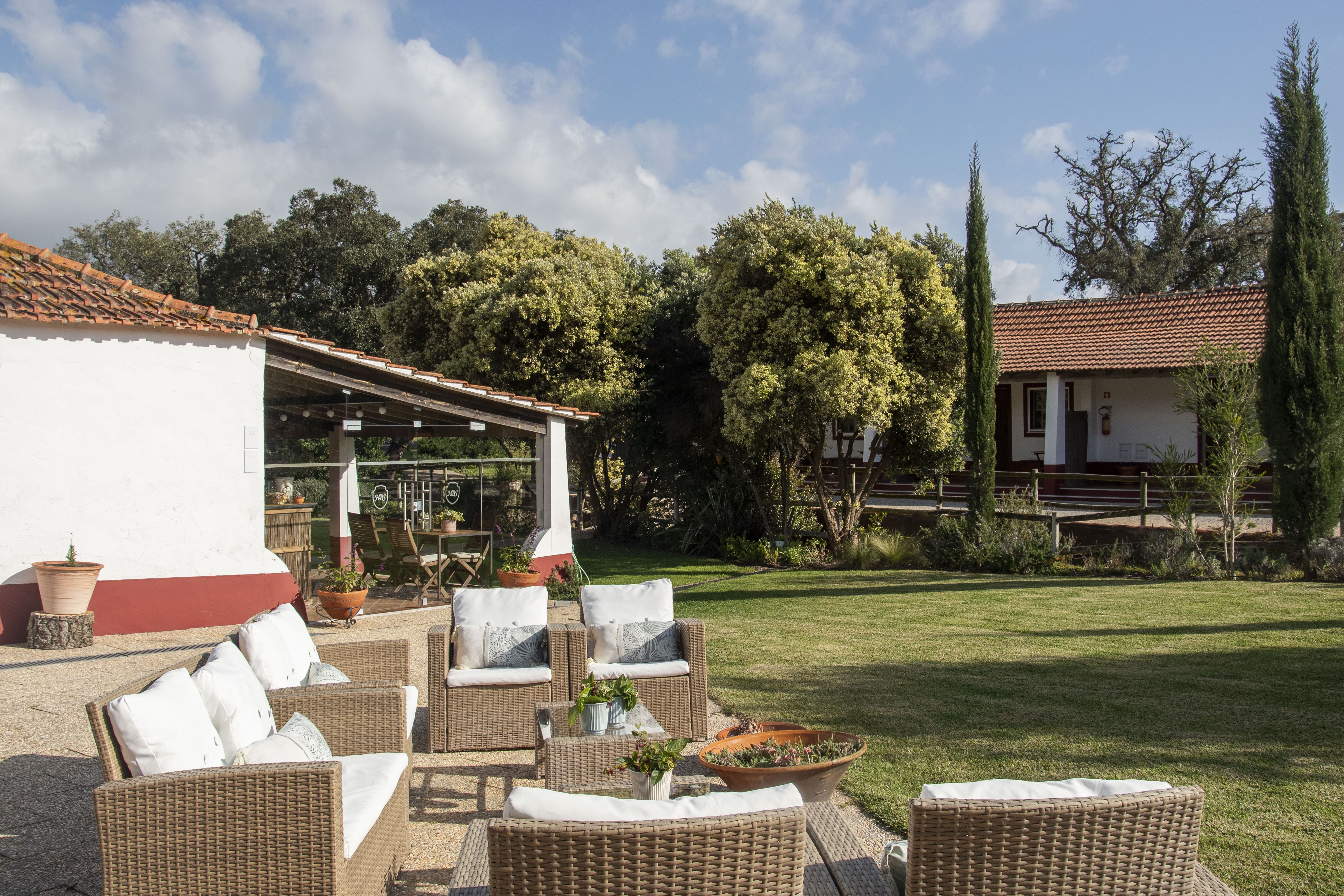 perspetiva exterior, jardins