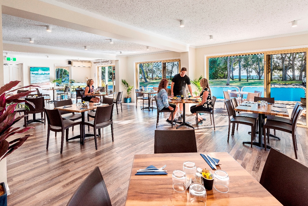 Dining at the Beach Motel in Hervey Bay