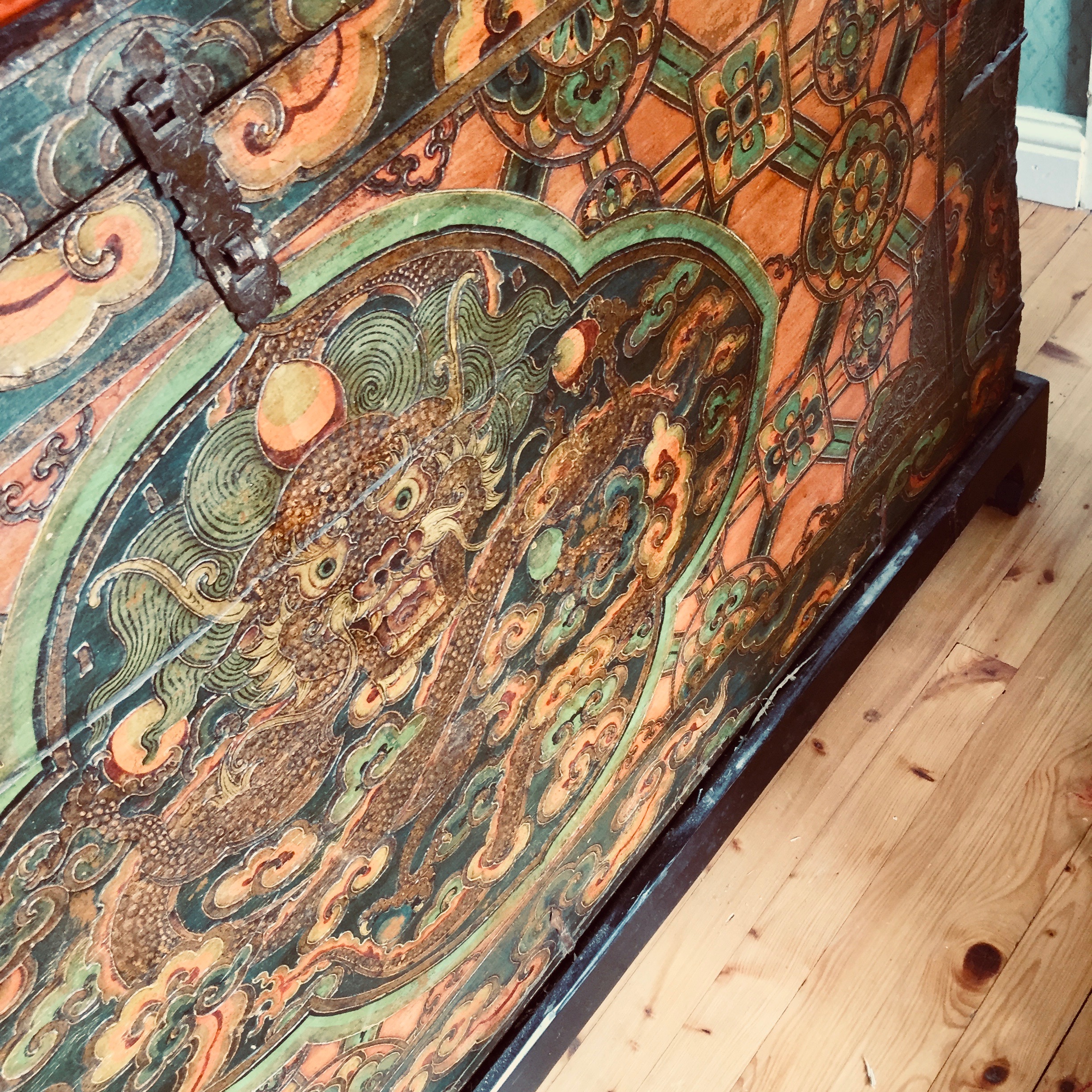 Tibetan antique chest on Gotland