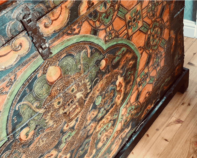 Tibetan antique chest on Gotland