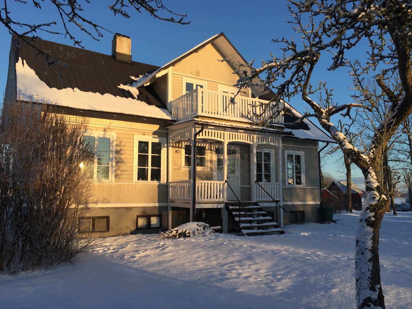 Sunset view of Three Pheasants property