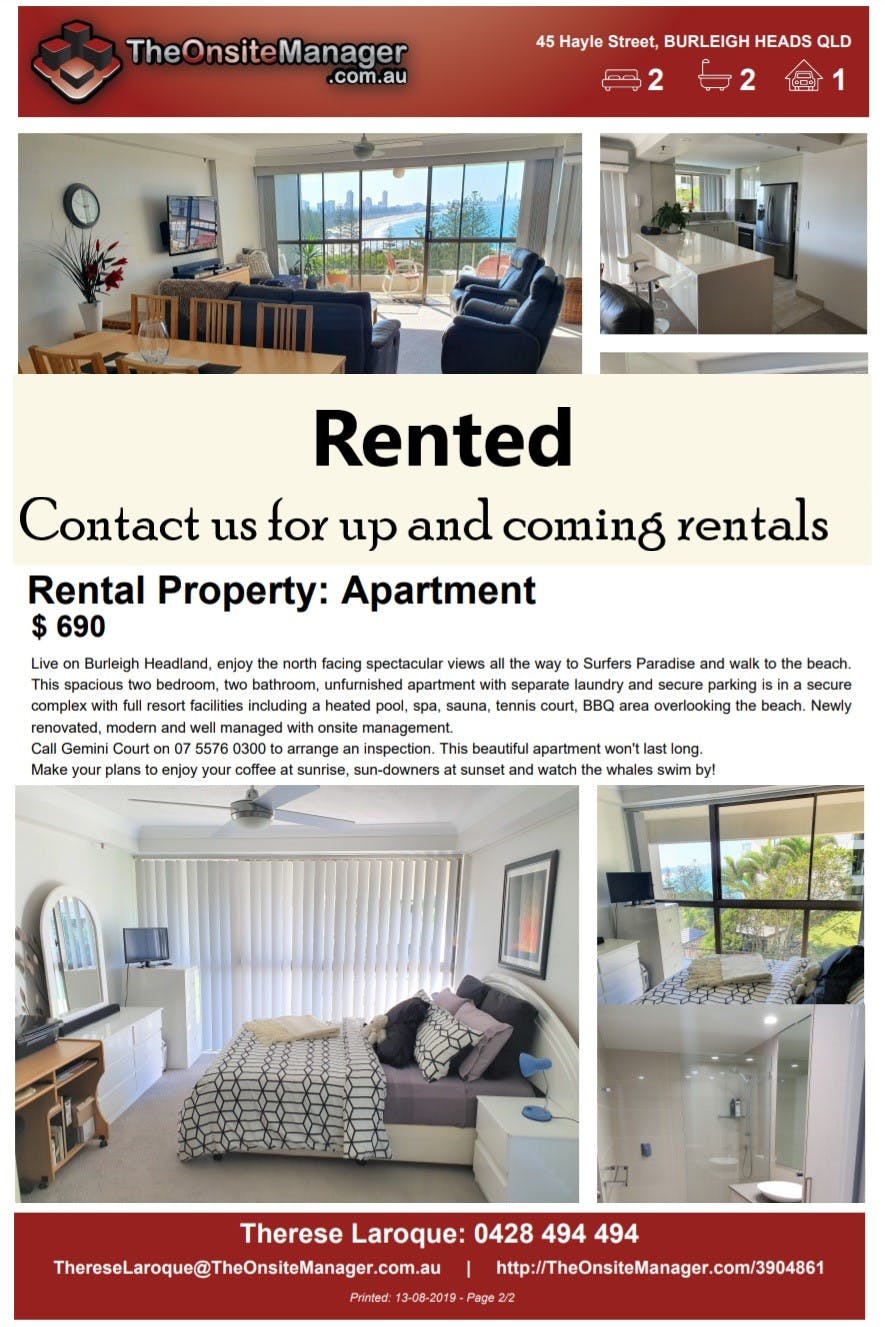 Permanent Rentals Gemini Court Holiday Apartments