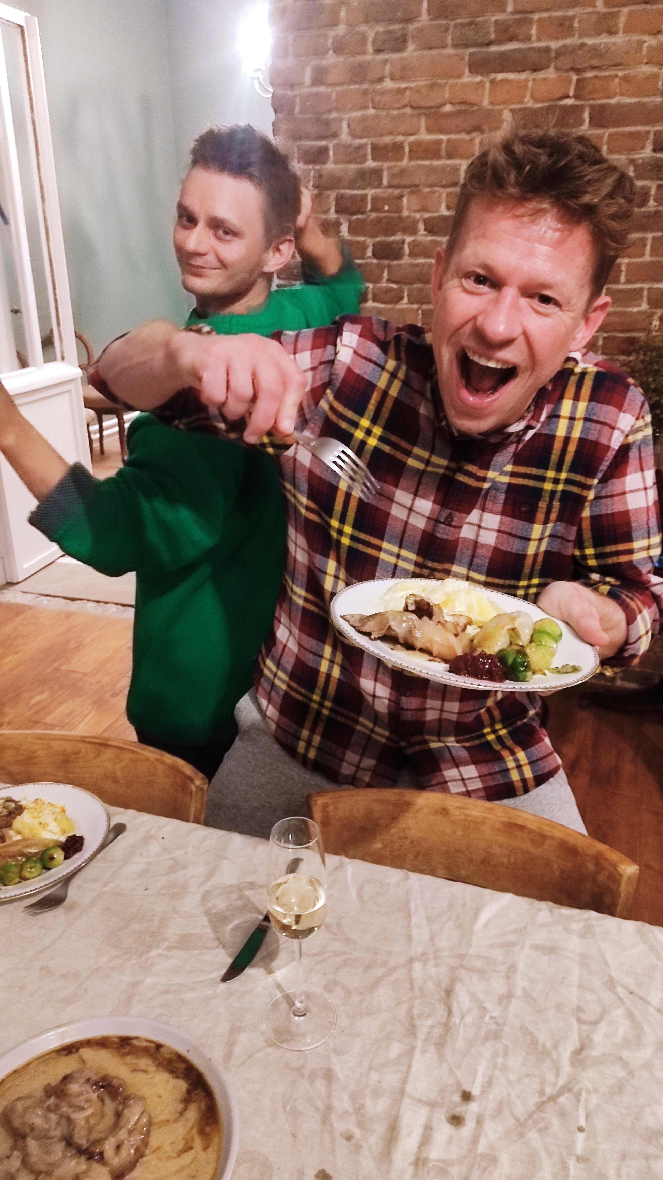 Enjoying local dishes after a day in the outdoors at La Maison Vienvenue, with a great atmosphere