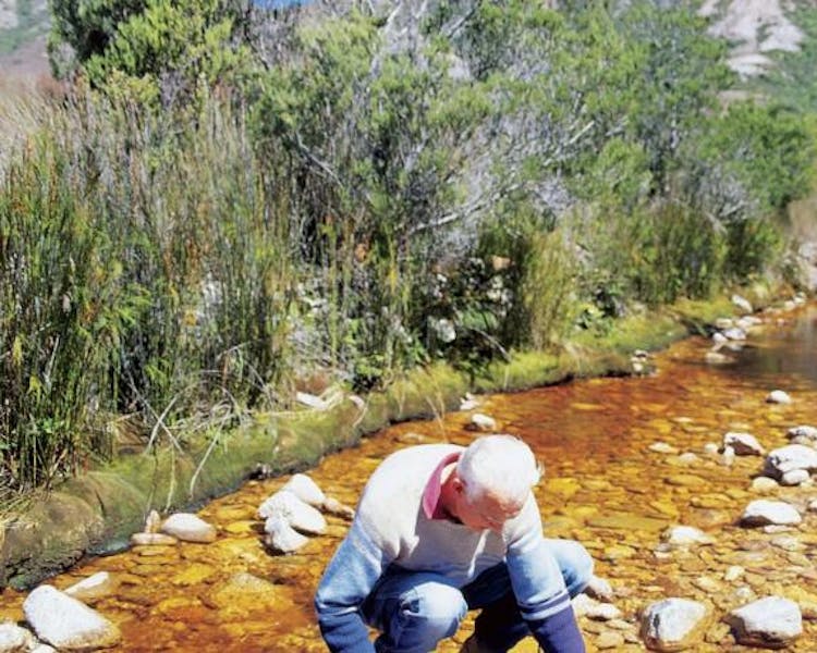 Gold panning in nearby river