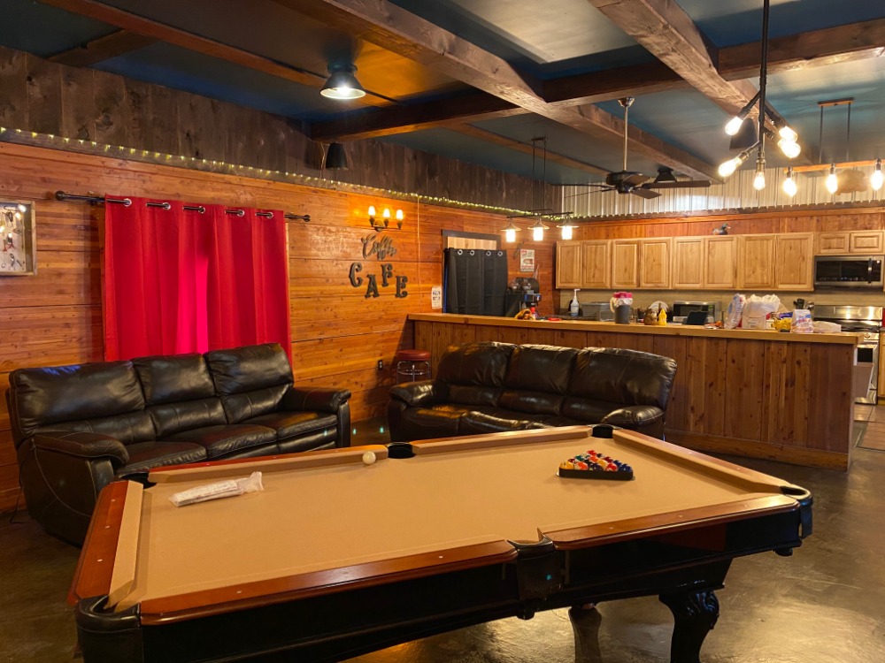 Speedy Bear Cabin with pool table at Best Bear Resort in Irons Michigan