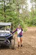Our guest enjoying a off-road RZR rental at Best Bear Lodge & Campground on the Little Manistee trail