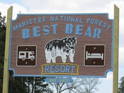 our sign, Best Bear Resort Irons, Michigan
