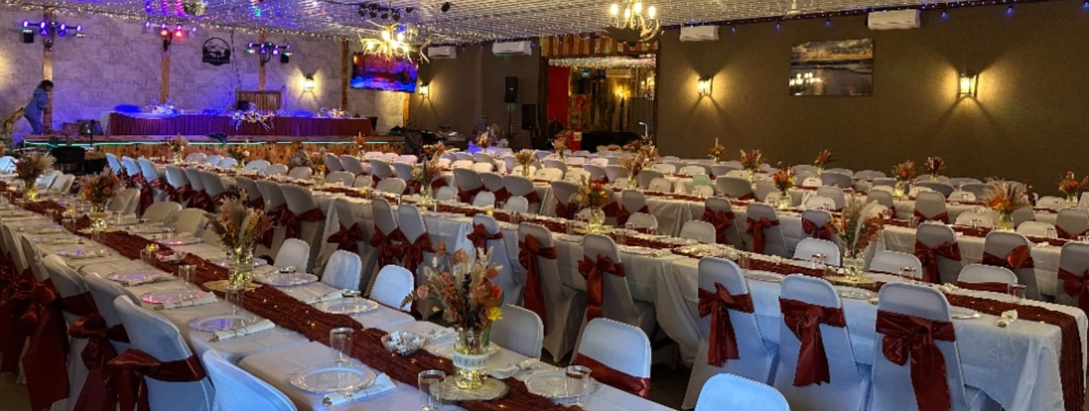 The Rhinestone Event Center bar and stage area at Best Bear Resort in Irons, Michigan. 1