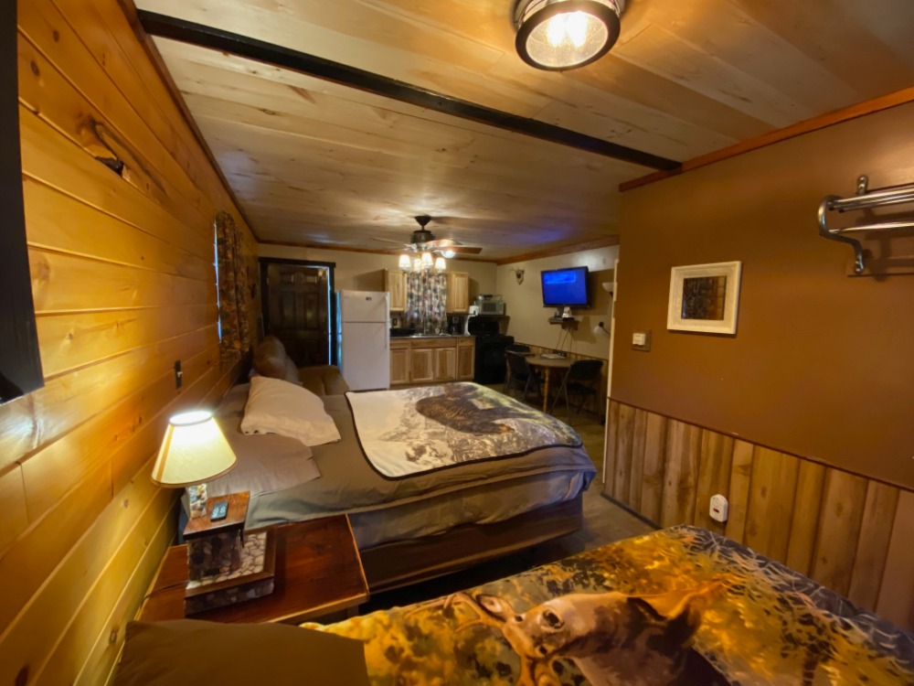 Room 4 Kitchen at Best Bear Lodge & Campground. Irons, Michigan