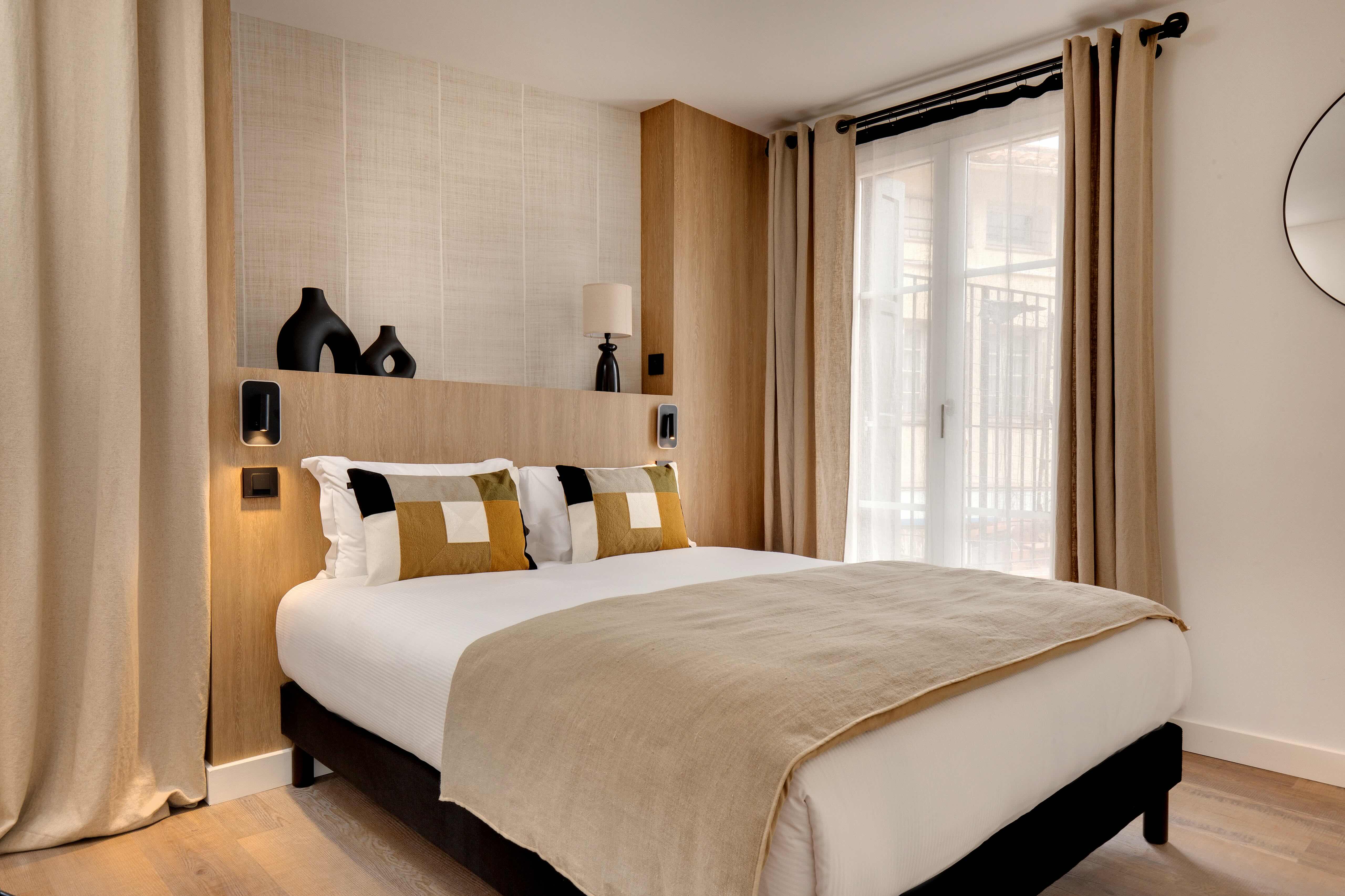 Chambre du studio Massane à Collioure