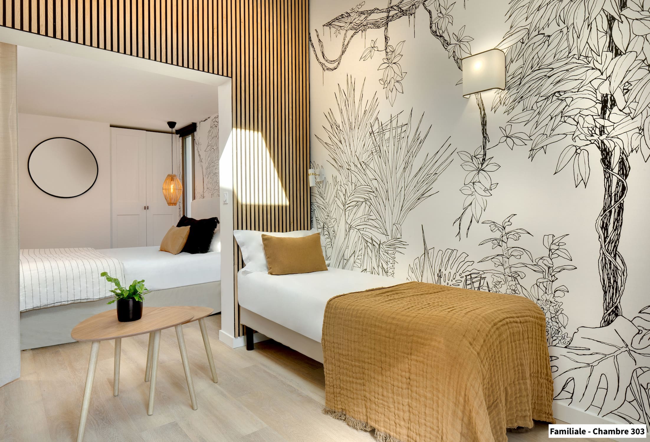 Chambre Partielle de la Familiale 303 de l'Hôtel Spa Les Mouettes