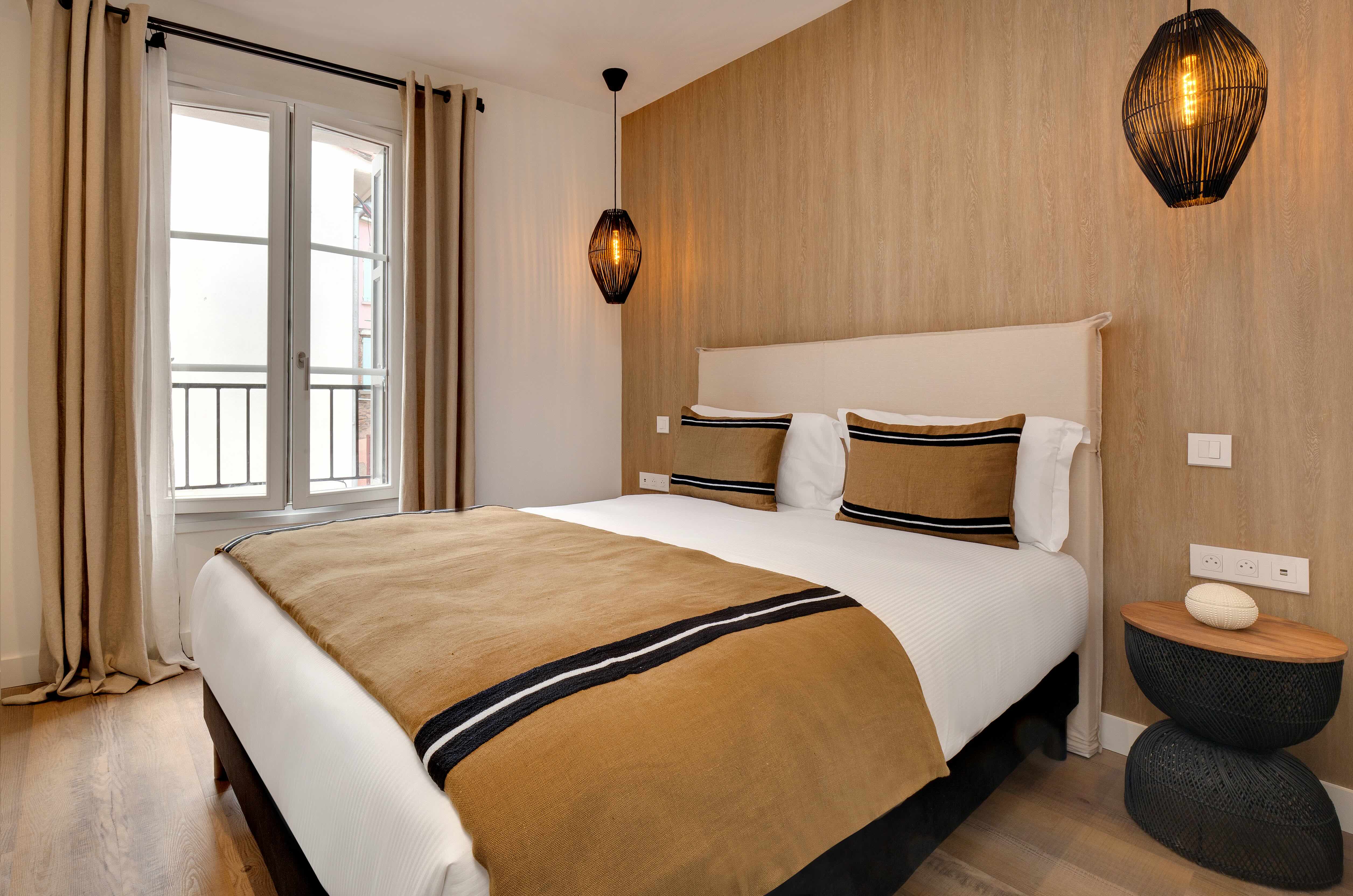 Chambre du studio Madeloc à Collioure