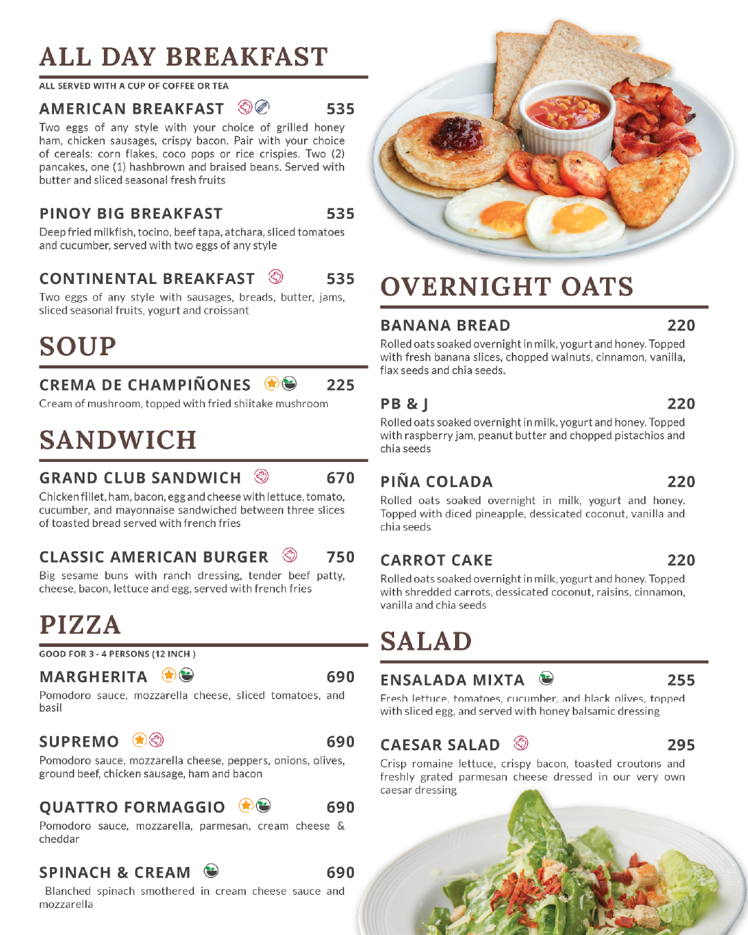 Firefly Menu Breakfast