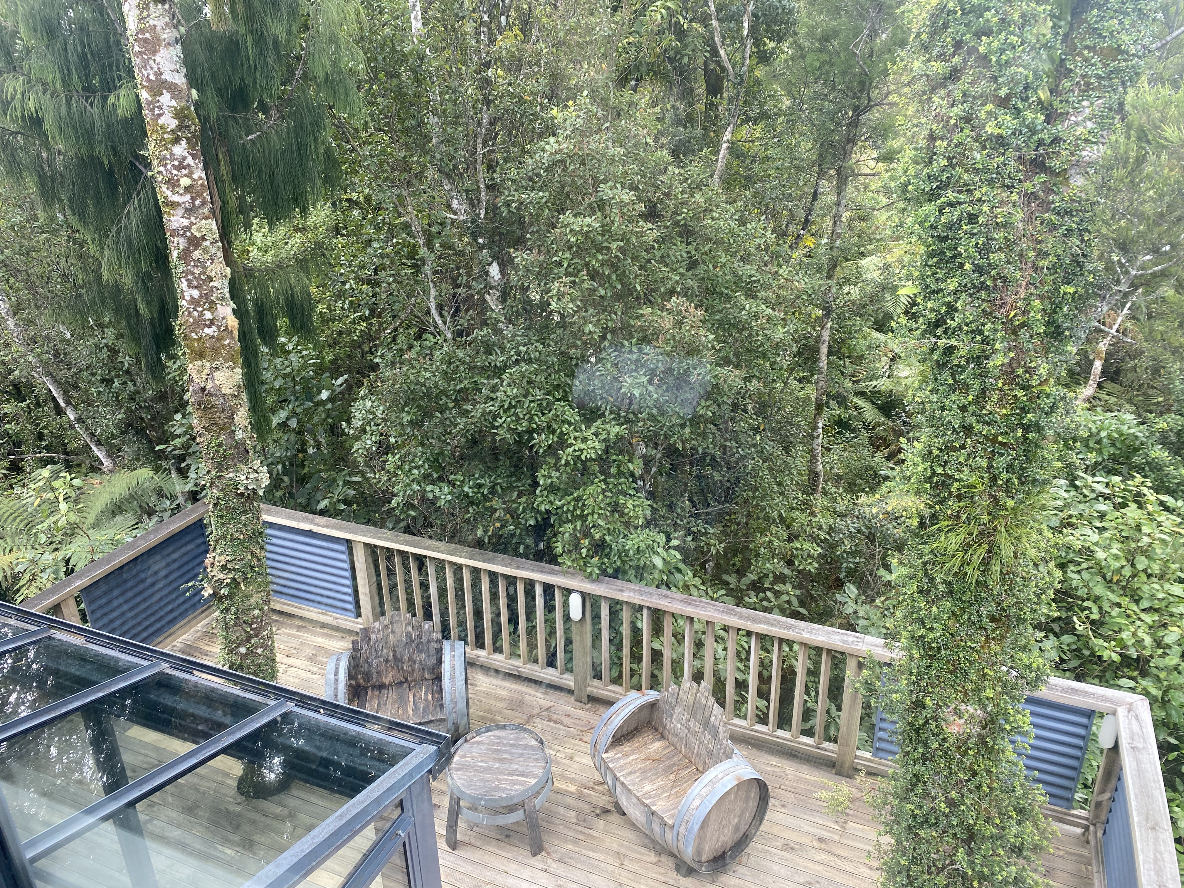 View from master bedroom onto deck