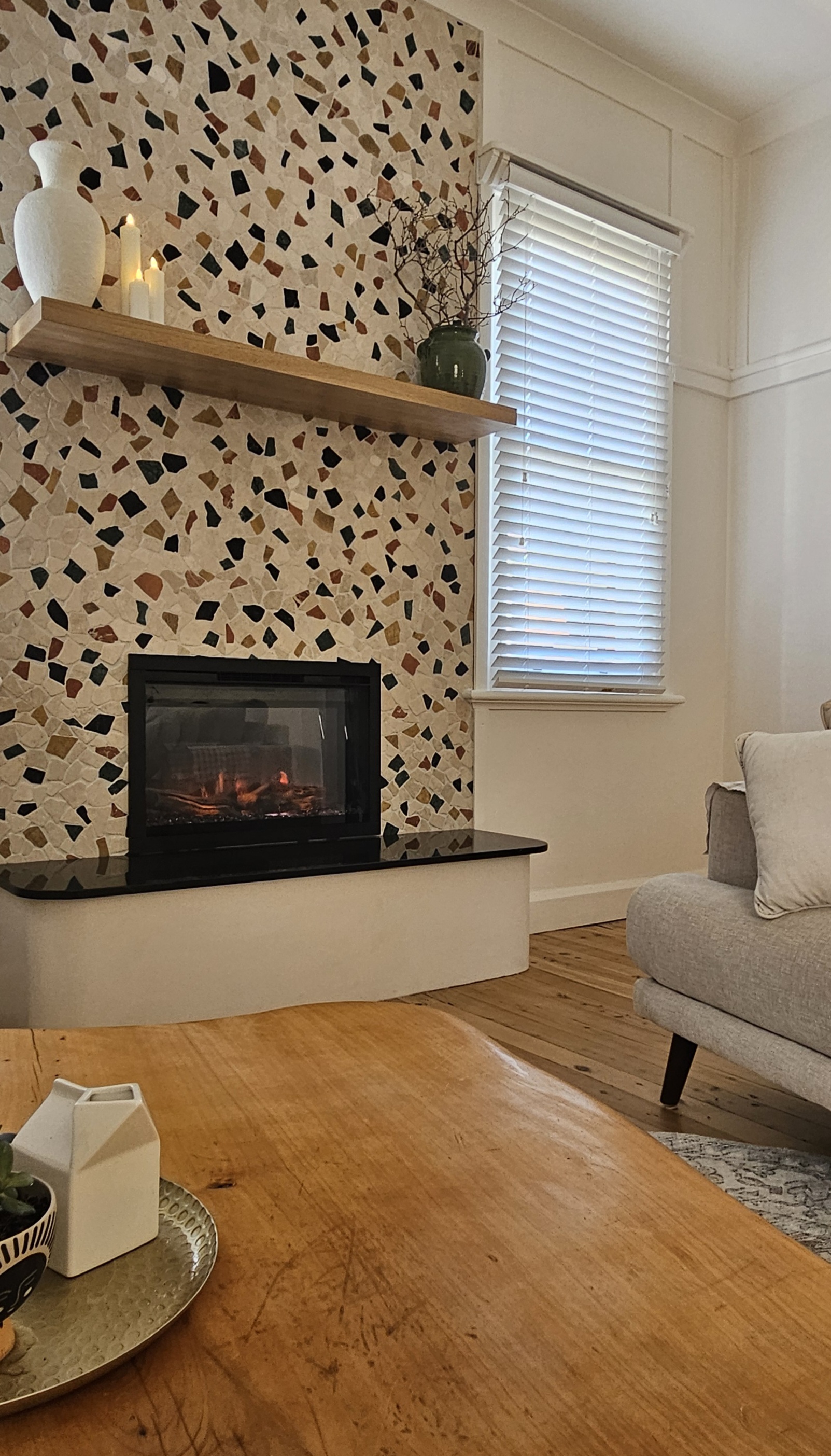 Fitzroy Lodge fireplace