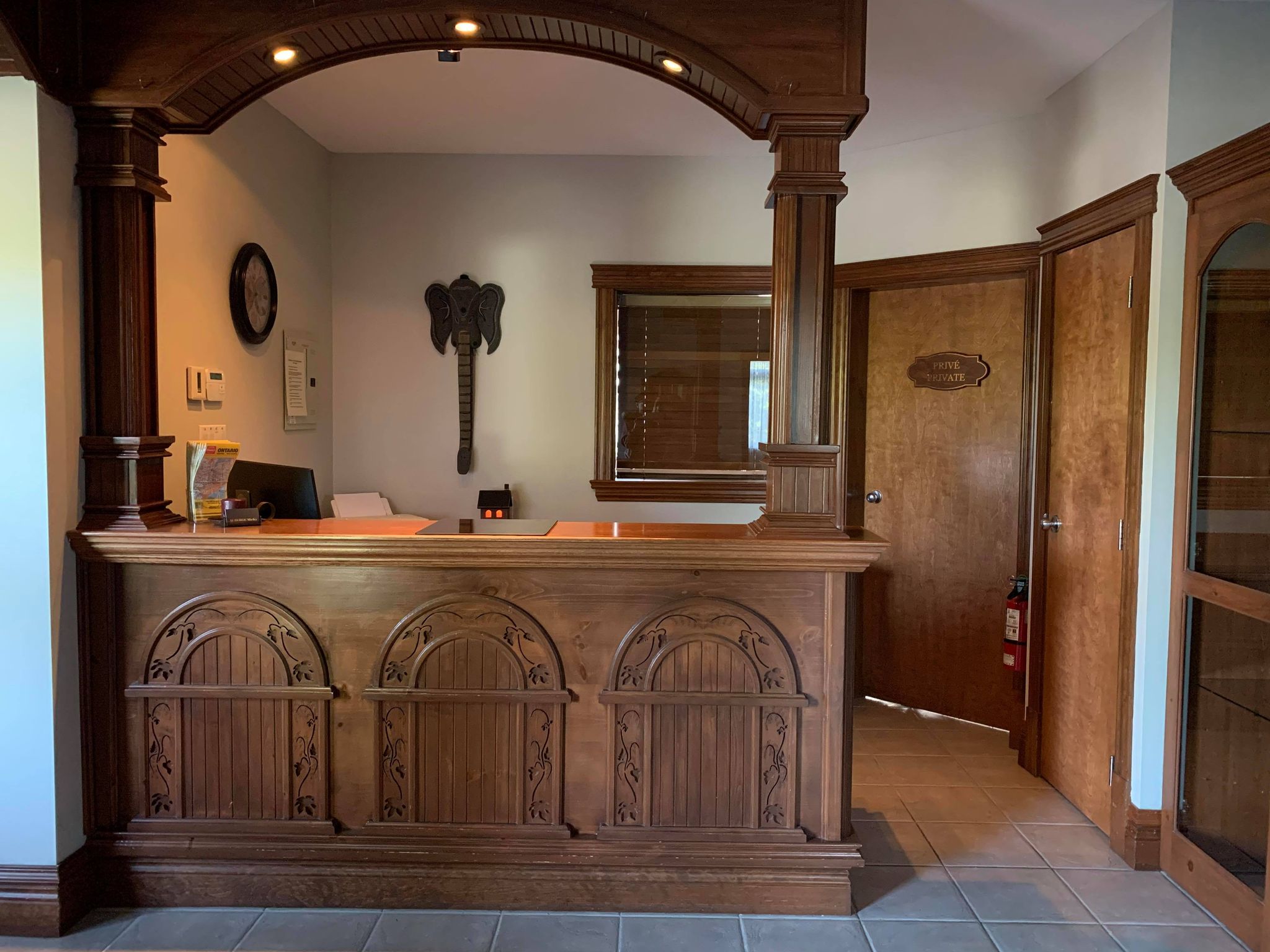 Réception pour enregistrement pour chambres/chalets