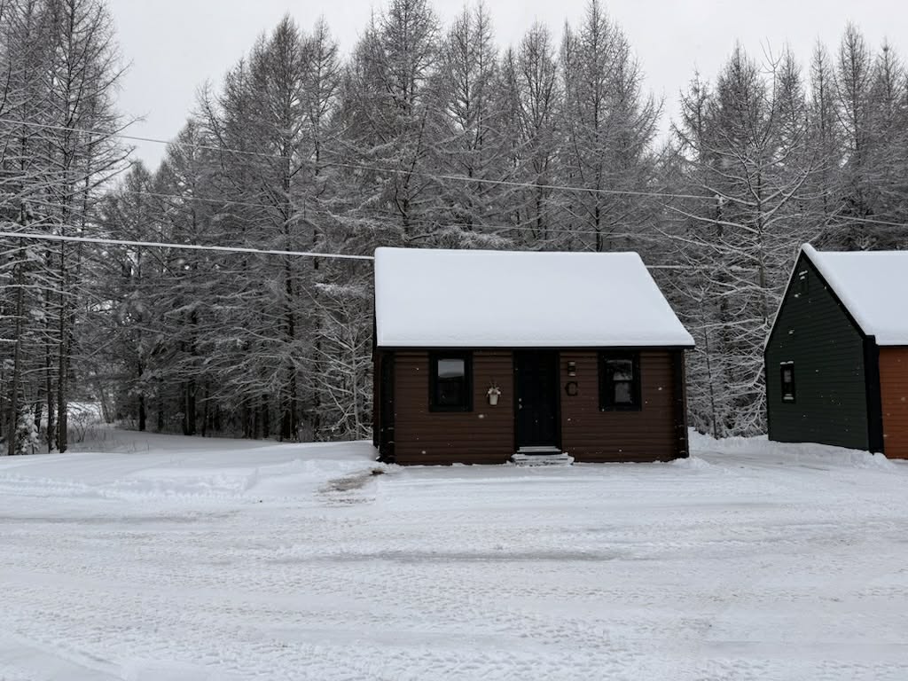 Chalet C and ski-doo trail in the back