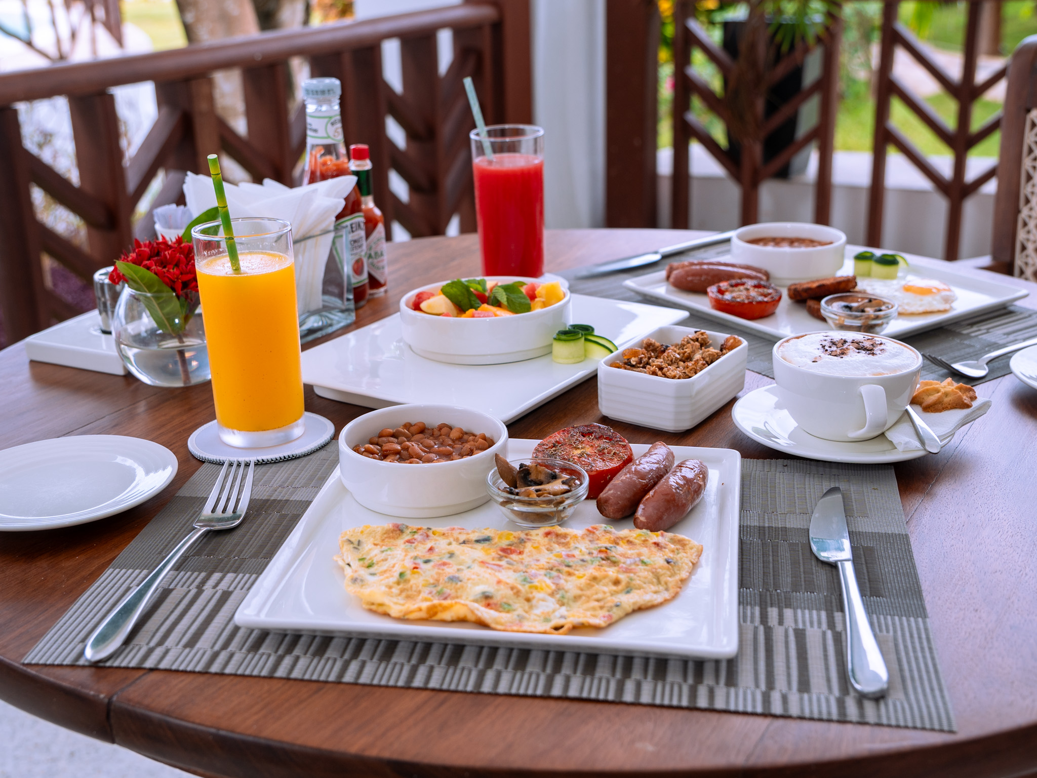 Breakfast served at Zahari Oceanfront in Msambweni