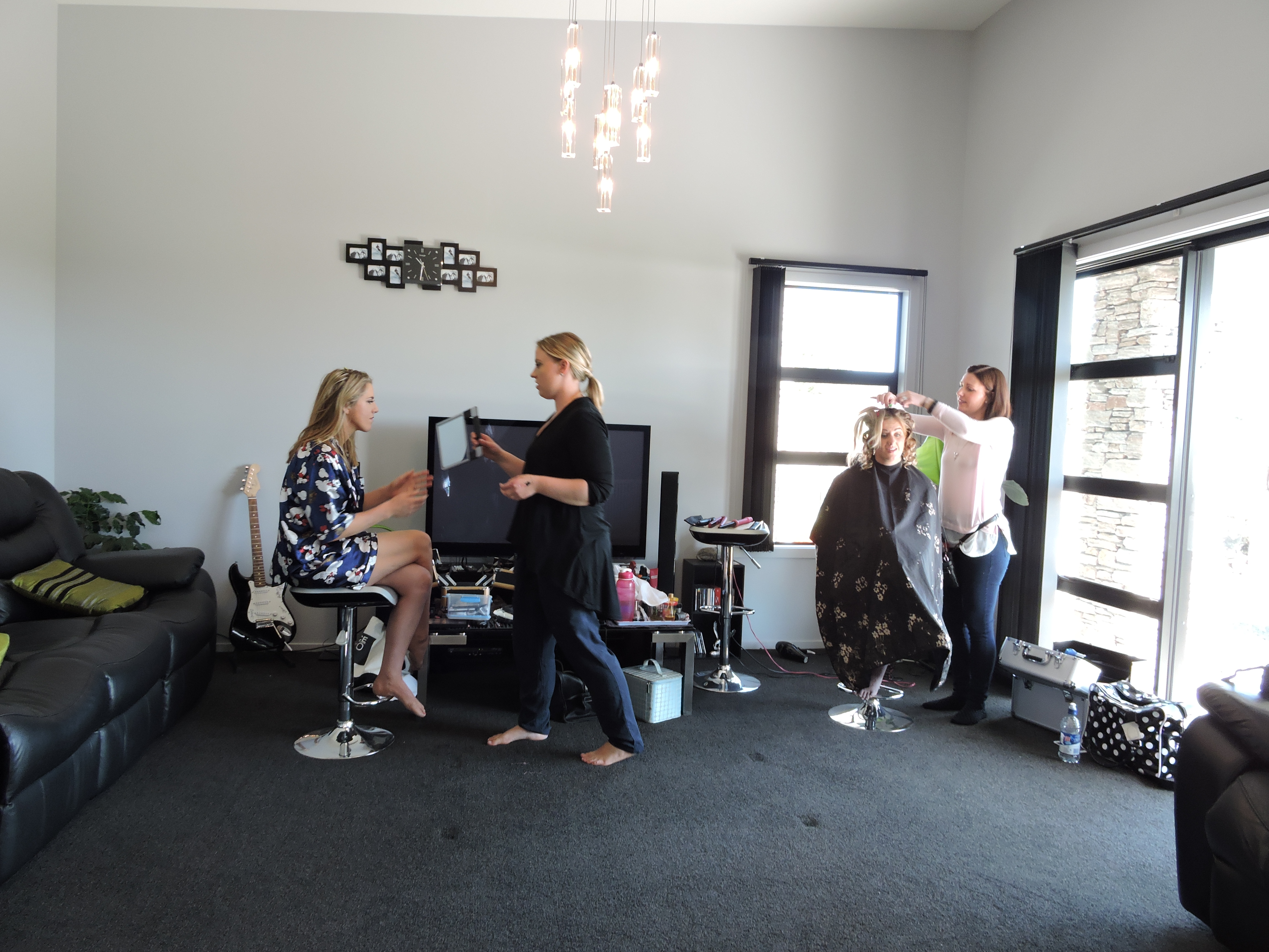 Wedding Party Mobile Hairdressing in Owners Lounge The Reservation B&B Gore