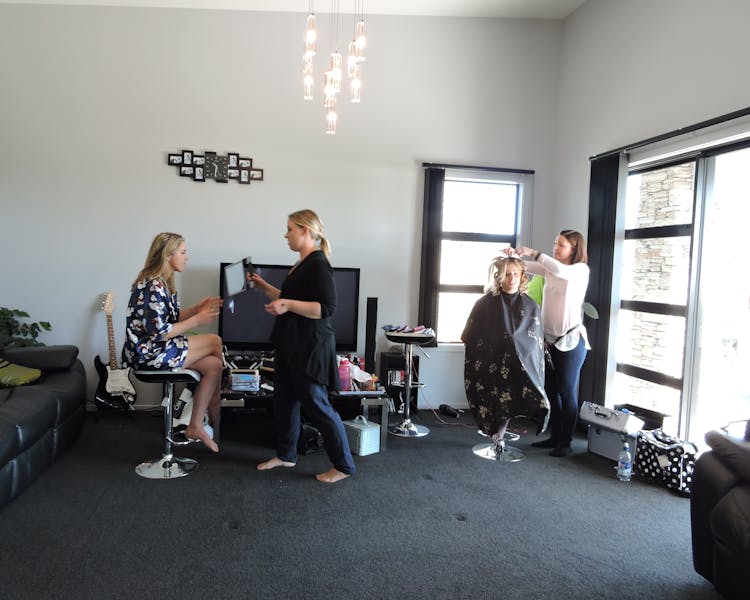 Wedding Party Mobile Hairdressing in Owners Lounge The Reservation B&B Gore