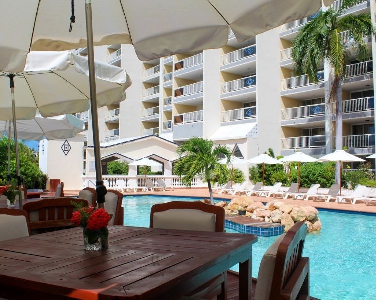 restaurant, swimming pool, hotel, resort, st maarten, st martin