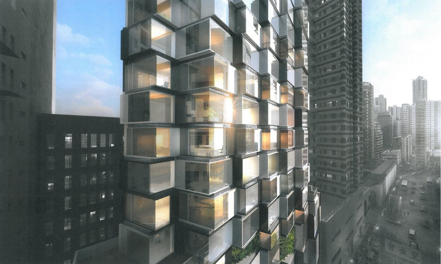 The BEACON outfit - Black and White window design draft