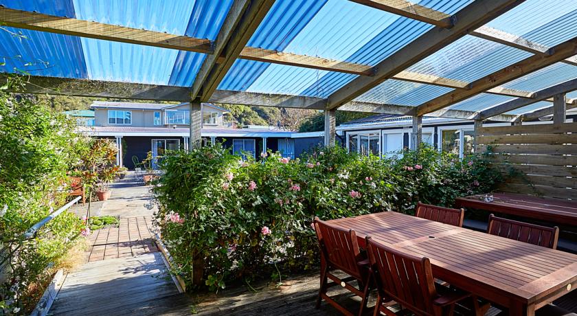 Under cover section of courtyard garden